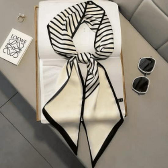Classic Silk Feel Diagonal Scarf: Versatile Imitation Silk Neckerchief for Spring & Autumn
