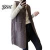 Women Polyester Vest Lady Jacket V-Neck Button Sleeveless Coat Stylish Casual Beautiful Closure with Pocket