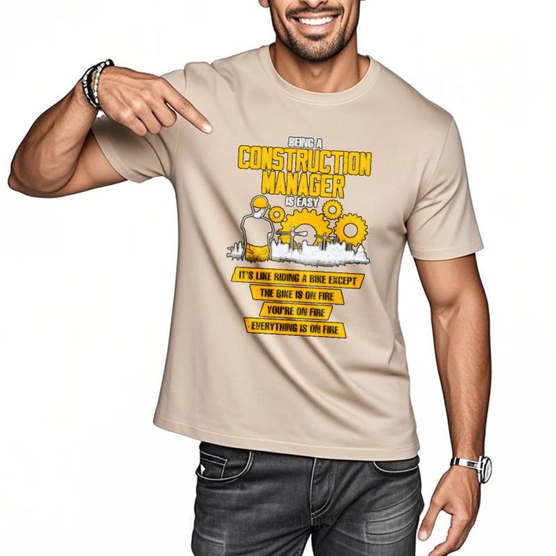 Breathable Tee Solid Color Teenagers Crew Neck t shirt Oversized Being A Construction Manager Is Easy Classic Women Top tees