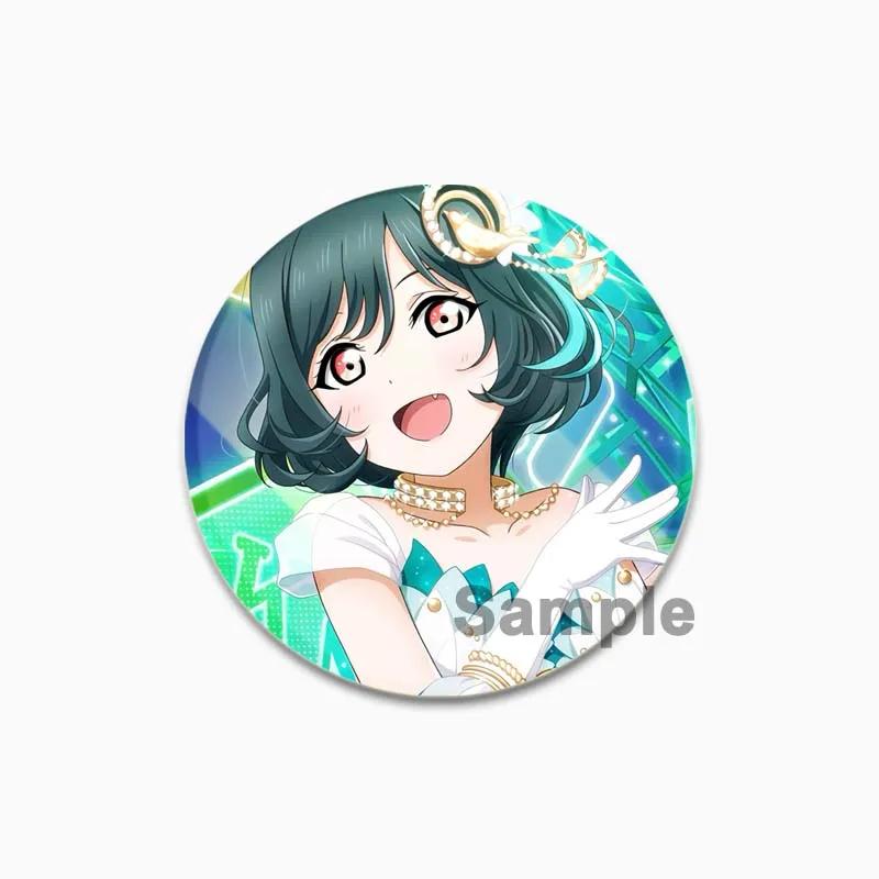 

32/44/58 мм Значок Таками Чика Мацуура Канан Броши для косплея в стиле аниме Цусима Йошико Куросава Dia Эмалевые булавки для подарков Ювелирные изделия Аксессуары 32mm(1.26in)