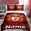 3pcs Duvet Cover Set (1*Duvet Cover + 2*Pillowcase, Without Core), Custom Name Liverpool F.C Pattern Bedding Set, Home Bedroom Decor Gift