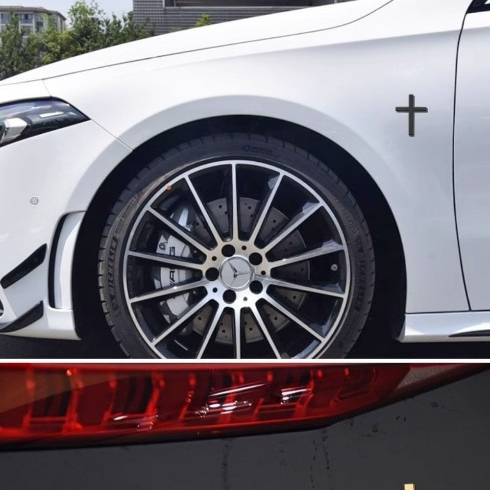 2 Stück 3D Stereo Kreuz Autoaufkleber Kreuz Design Auto Dekorationsaufkleber Auto Modifikation