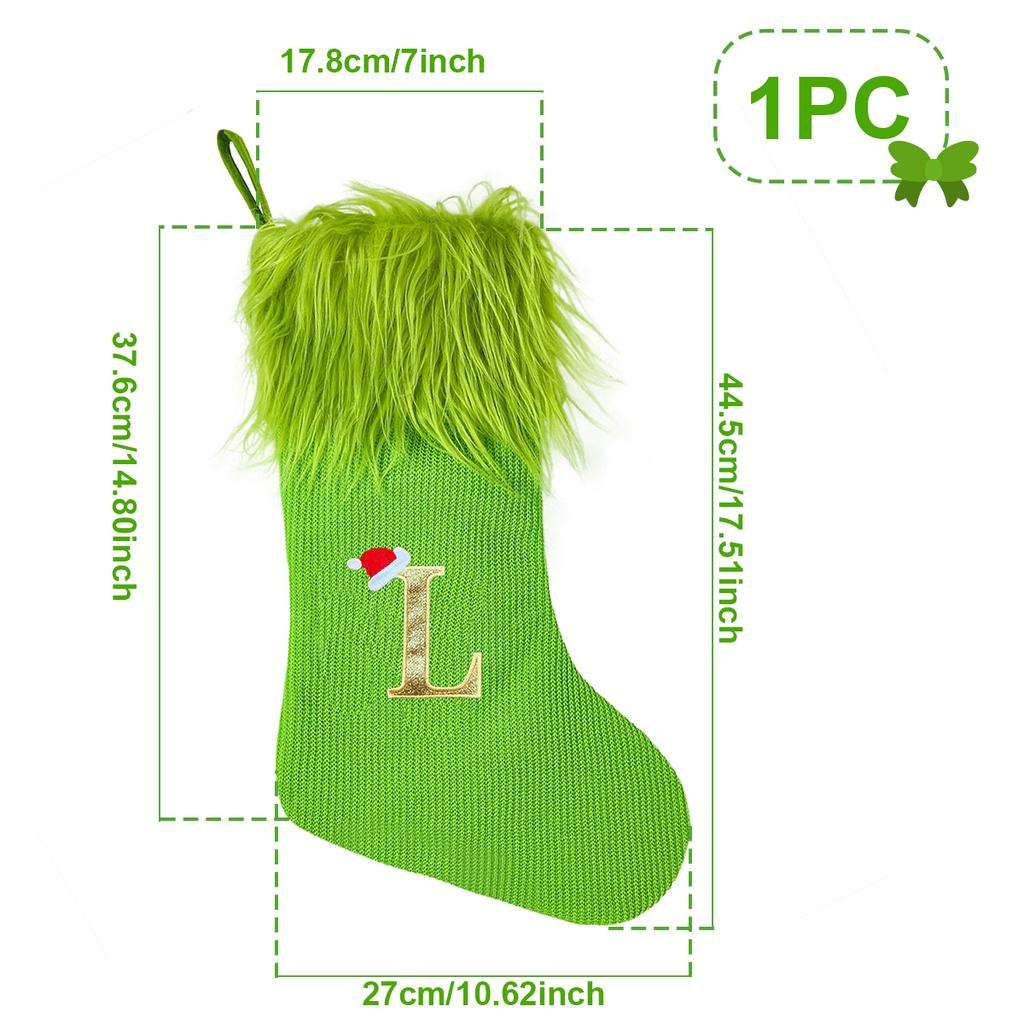 Christmas Green Knitting Stocking Merry Christmas Decor For Home 2025 Xmas Ornaments Decor Navidad Noel Kerst New Year Gift 2025