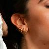 European Round Smooth Surface 18K Gold Stainless Steel Hoop Earrings – Simple & Fashionable