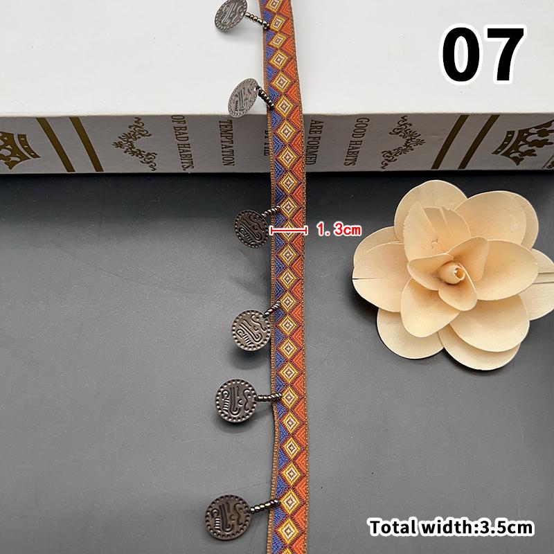 Woven Jacquard Ribbon Lace Tassel Fringe Geometric Figure Pattern for Clothing Straps Accessory Cloth Supplies Diy Sewing 1Yard