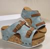 Donna Fibbia Metallica Pantofole Zeppa Donna 2026 Sandali Piattaforma Borchie Vintage Donna Pelle PU Taglia Larga Scarpe Estive 43