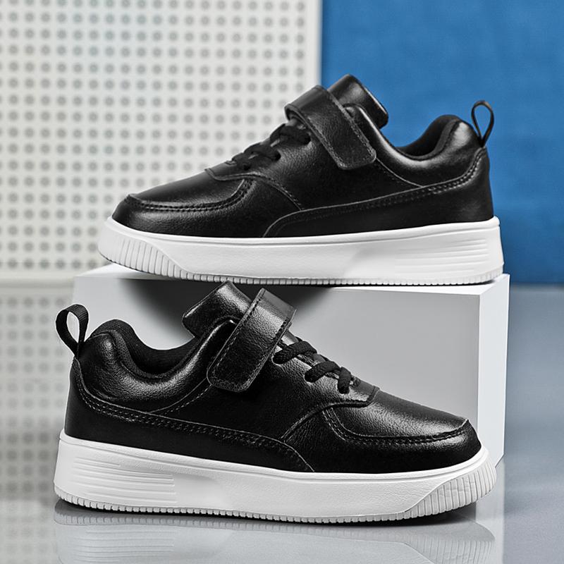 White Casual Sports Sneakers for Kids Boys Non-slip Lightweight Children’s Walking Shoes Breathable Flat Student Tennis Footwear