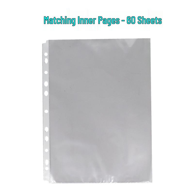 Clear A4 D-Ring Four-Hole Binder - Transparent Cover for Loose-Leaf Pages.