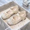High-heeled girls' princess shoes for spring and autumn2026New style little girl's leather shoes with dress, soft-soled children's crystal shoes
