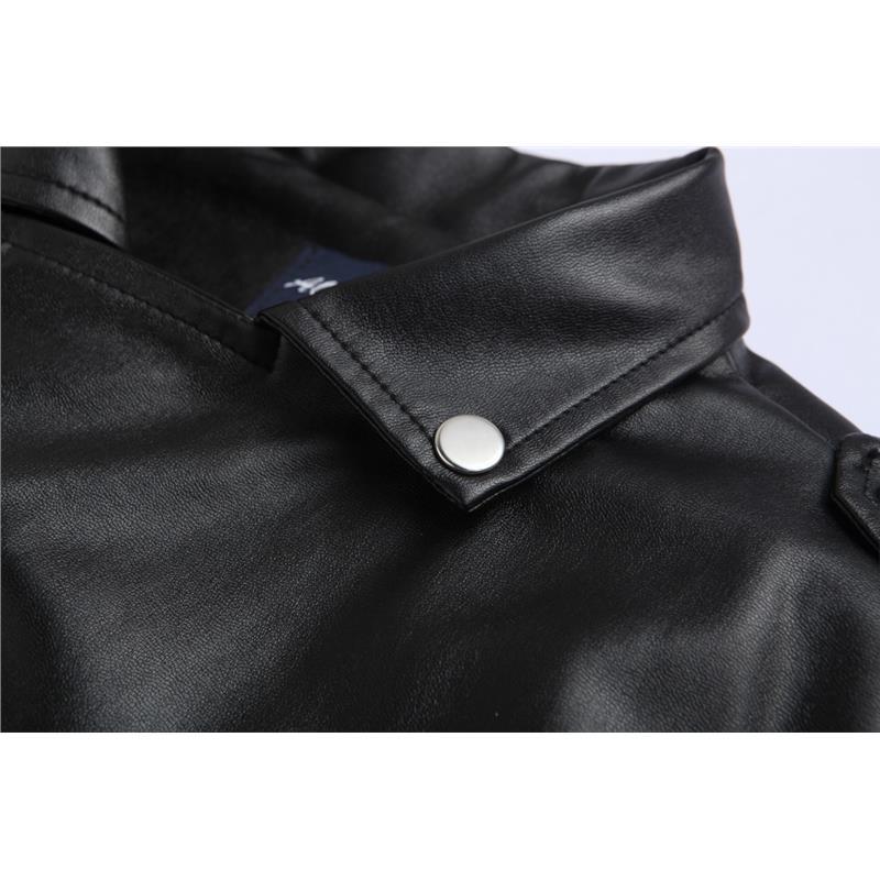 Spring Men's Jacket Motorcycle Slim Fit Trendy Casual Lapel Zipper Leather Jacket Men