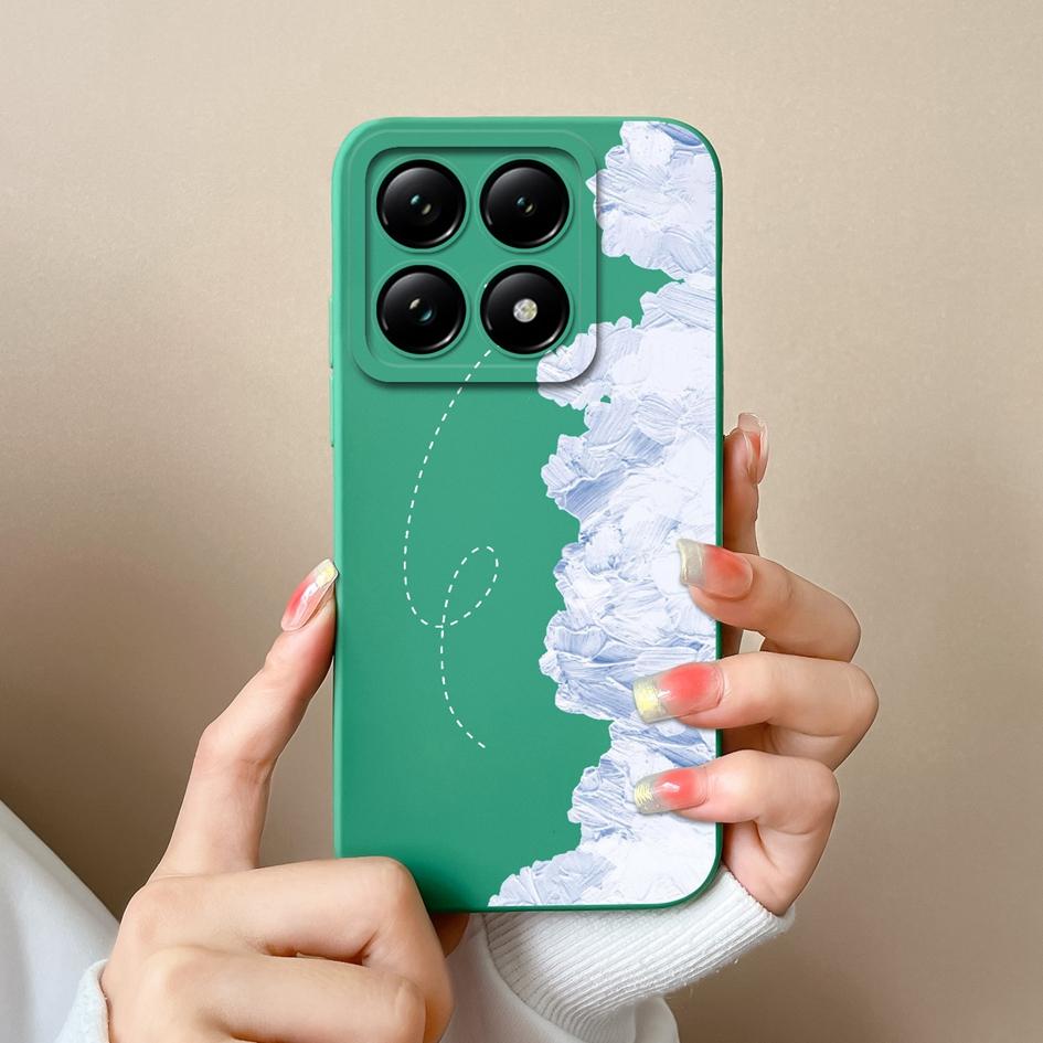 Weiche neue Hüllen für Xiaomi 14T 15 Pro Capa Hübsche Wolkenblumen Stilvoller Schutz aus flüssigem Silikon Langlebiger Anti-Tropfen für Xiaomi Shell Back Covers