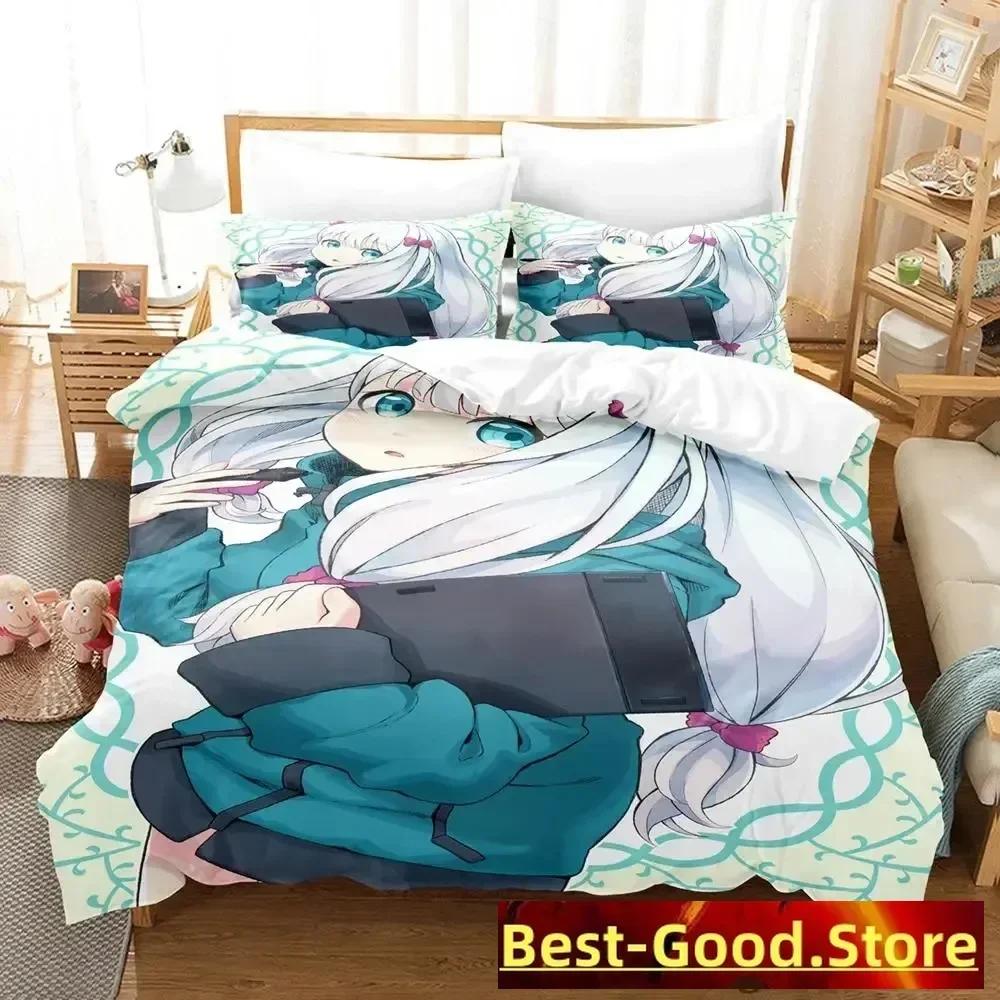 Sagiri Izumi Bedding Set Single Twin Full Queen King Size Bed Set Adult Kid Bedroom Duvetcover Sets Anime Parure De Lit Bed