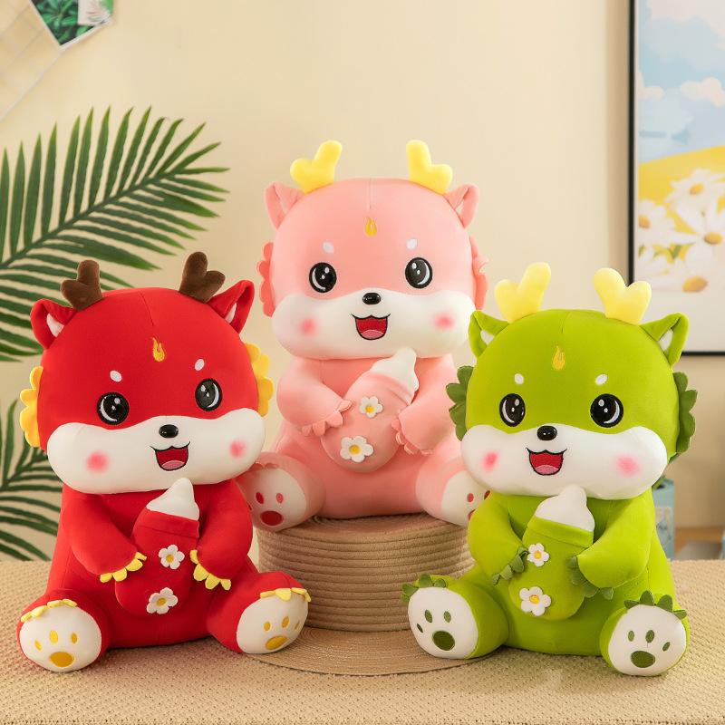 Guochao Zodiac Doll Year of the Dragon Mascot Doll Plush Toy Milk Dragon Baby New Year Spring Festival Event Gifts