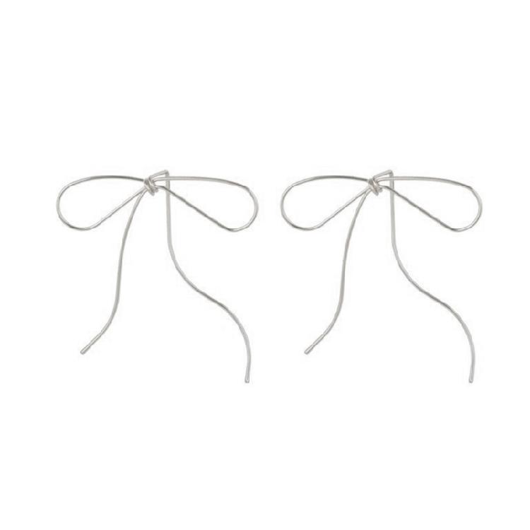 Exaggerated Line Bowknot Earrings for Women Harajuku Long Tassels Drop Earrings