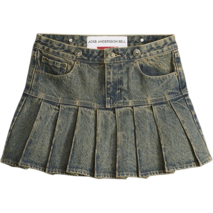 Levis X Andersson Bell Collaboration Fw24 Pleated Design Pocket Casual Denim Skirt Women Skirts Blue 000EB-0000