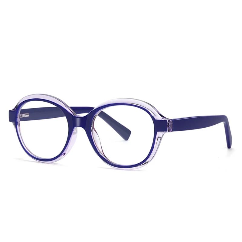 Anti Blue Rays Round Shortsighted Prescription Glasses Women Spring Hinge Stundent Myopia Spectacles 0 -0.5 -0.75 To -6.0
