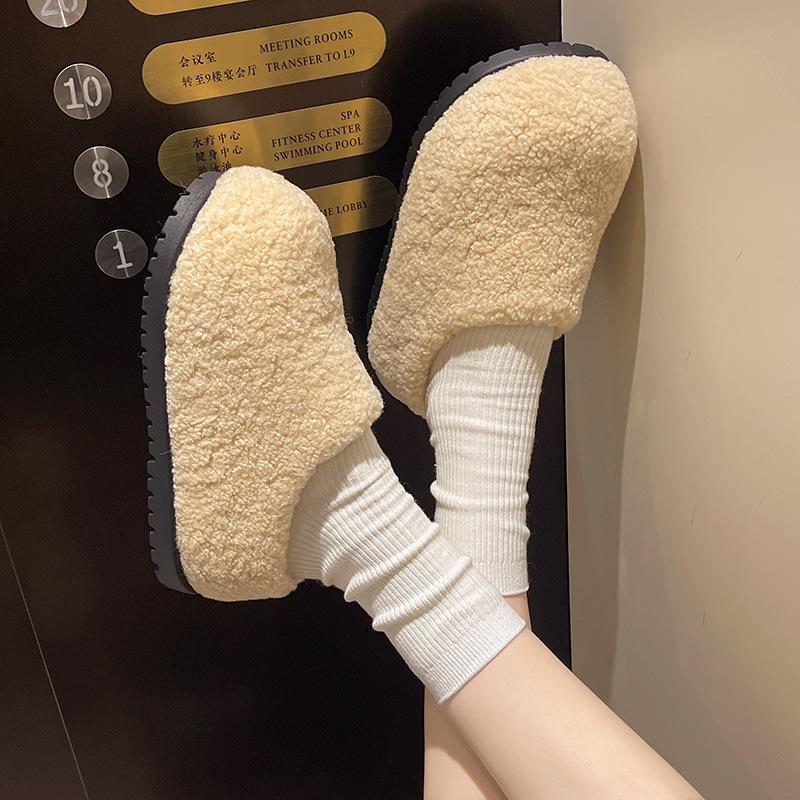 High Sense Internet Celebrity Explosion Leopardenmuster Flauschige Hausschuhe Damen Herbst- und Wintermode 2025 Neu Dicke Sohle Erhöhend Taschenkopf Hausschuhe