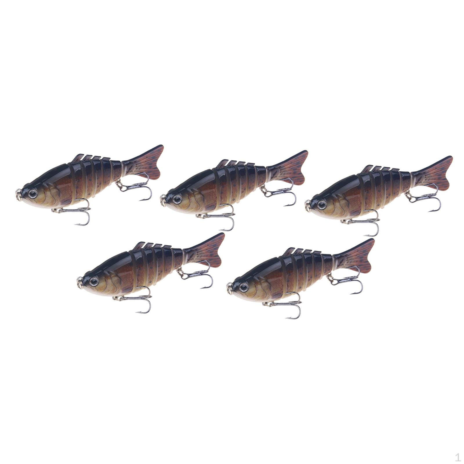 

5 Pack Fishing Lures Multi Jointed Baits for Bass Catfish Pike Perch Gear
