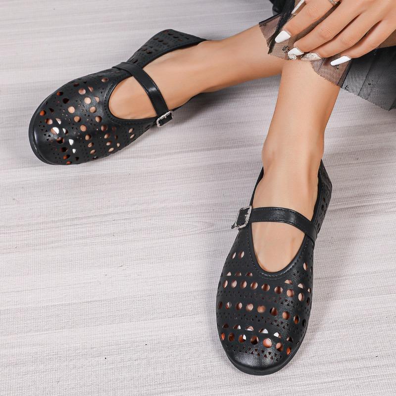 Large size mesh casual fashion flat sandals women's summer new TEUM breathable casual single shoes women