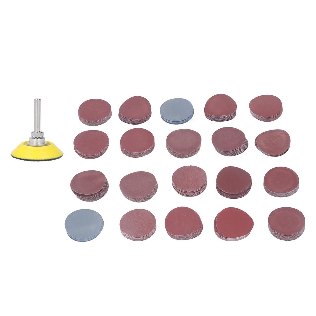 203Pcs 50mm Flocked Sandpaper Female Thread Grinding Disc Cushion Pad Polishing Sanding Sandpaper
