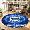 Round Rug Custom Namehertha Bsc Pattern Non Slip Carpet Home Floor Decor
