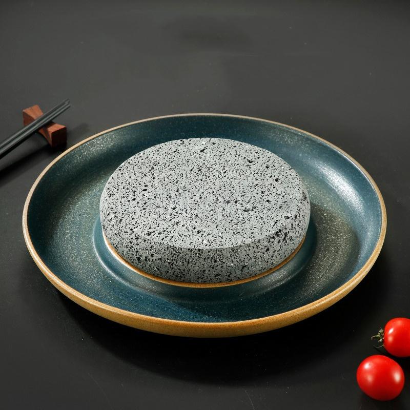 Creative Ceramic Dining Steak Plate Volcano Stone Heating Tableware Sushi Plate Restaurant Molecular Cuisine Specialty Tableware