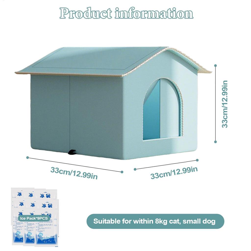 Cat Cooling House Enclosed Pet Shelter ChewResistant Ice Nesting Dog Cat Cool Hideout Portable Sleeping Cave AllSeason Retreat