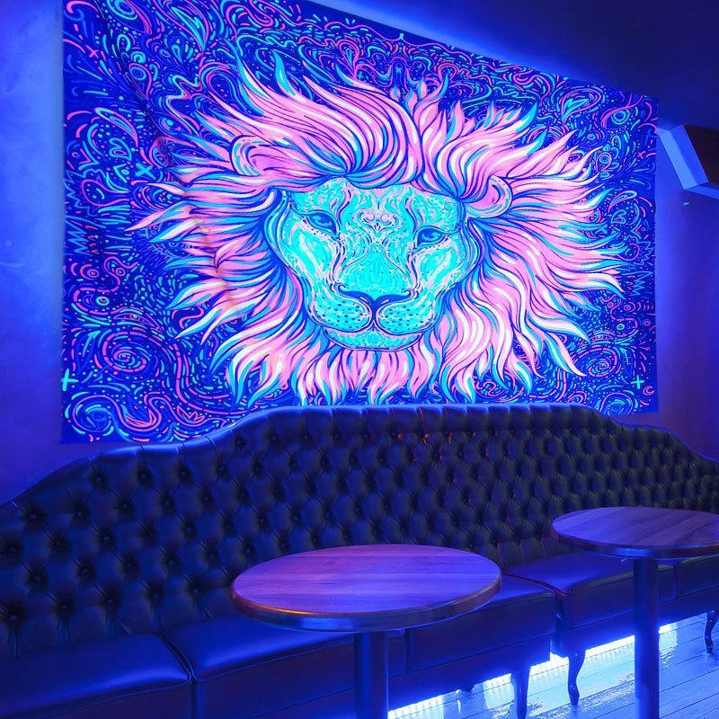 UV Fluorescent Tapestry Print Wall Hanging Art Home Decor