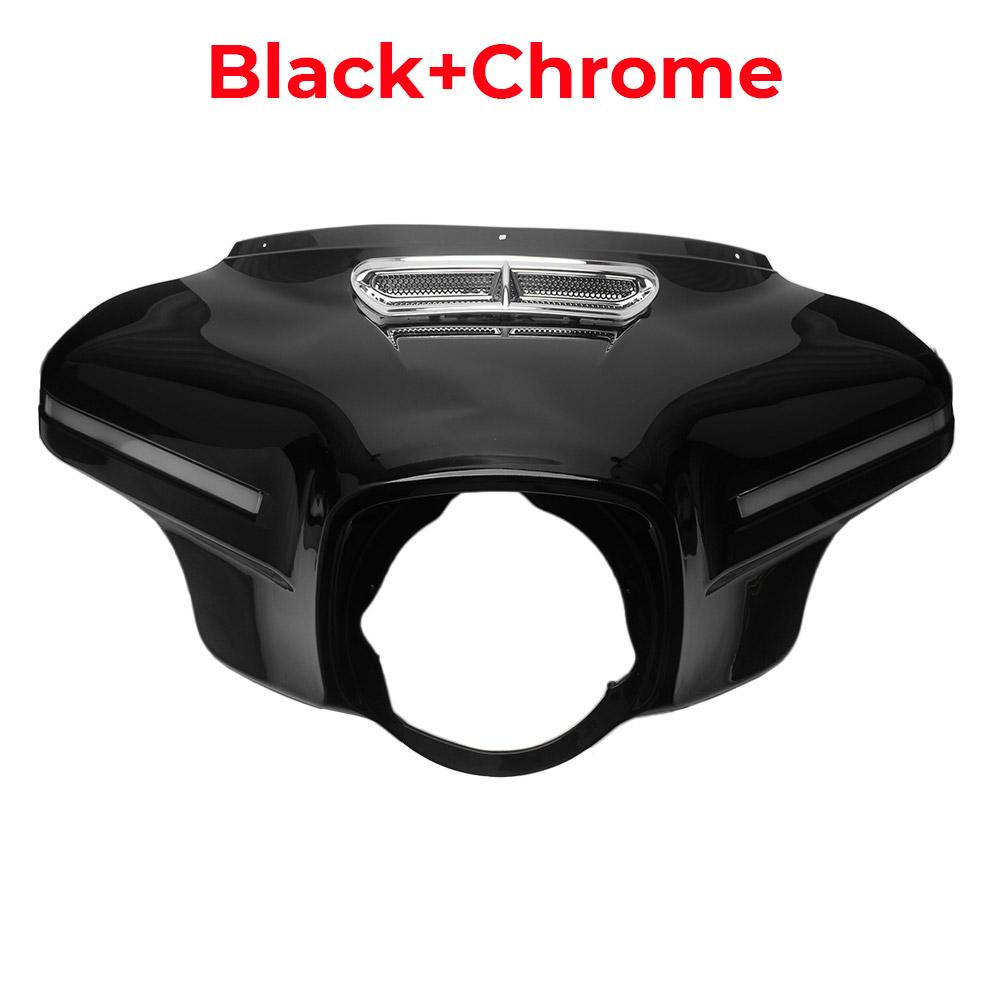 Front Batwing Upper Outer Fairing with LED Light ABS Plastic Motorcycle For Harley Touring Street Glide Special FLHXS 2014-2023