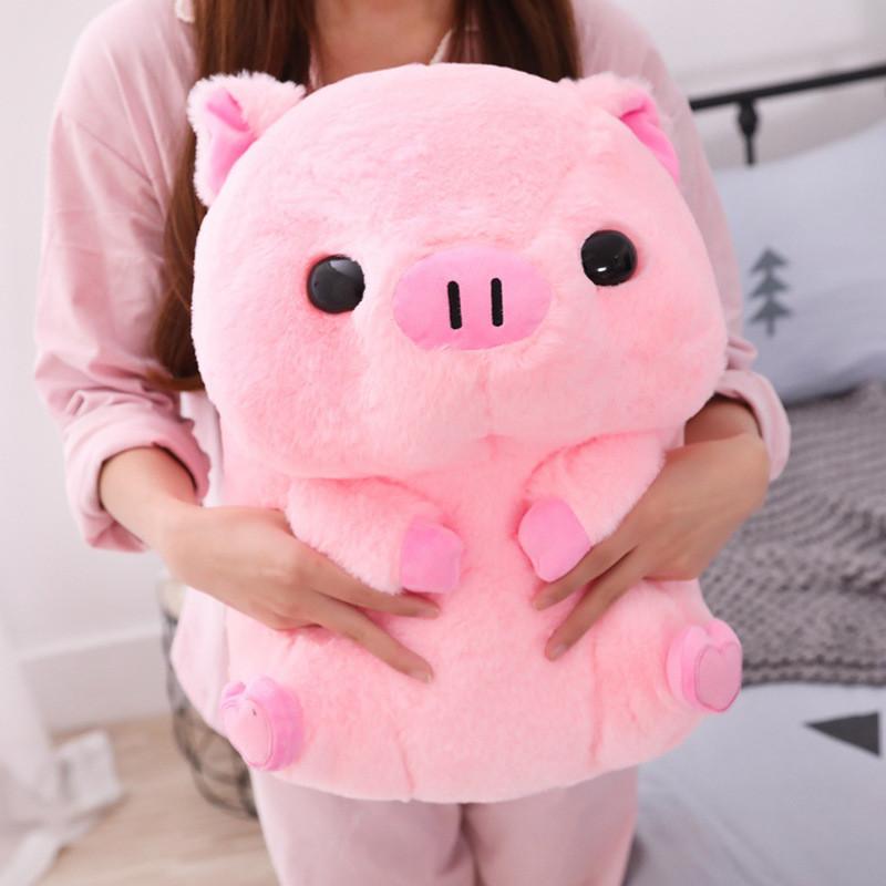 Pink Sitting Posture Big Head Lucky Pig Plush Toy Cute Girl Birthday Gift Doll