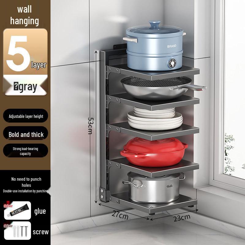 Multi-Layer Kitchen Pot Rack: Floor-Standing, Under-Sink Cookware & Storage Solution