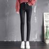 Fashion Women Plus Size Plus Velvet Elastic High Waist Casual Jeans Pencil Pants