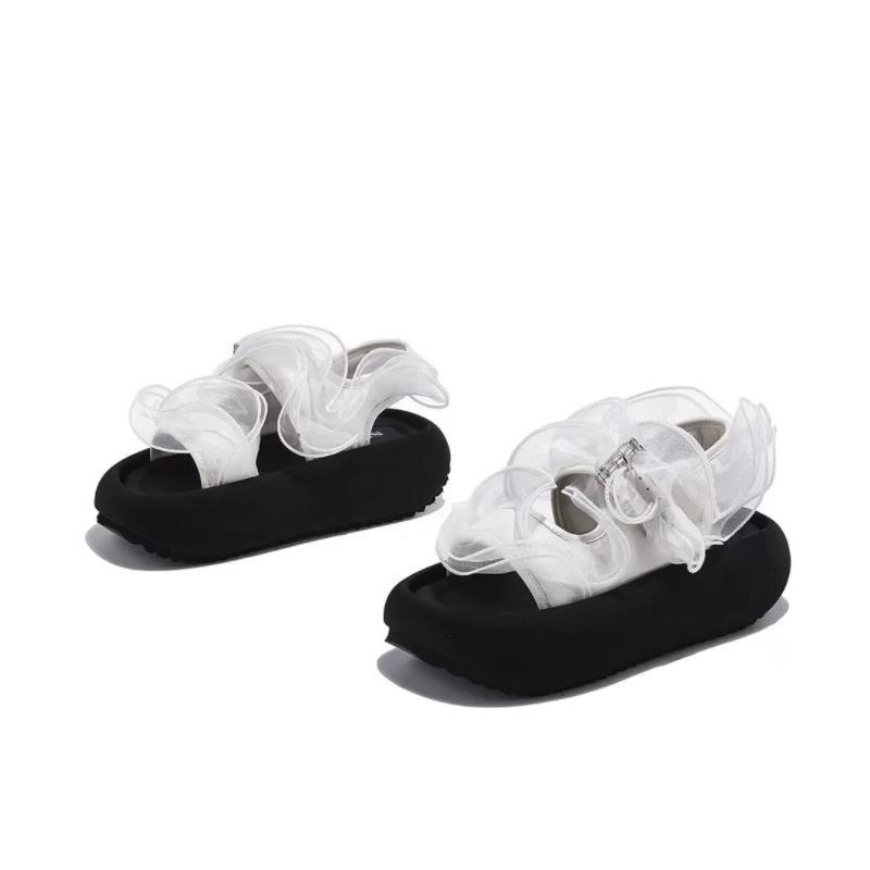 College Style Sandals Women's Summer New Outer Wear Bow Thick Sole with Skirt Beach Shoes
