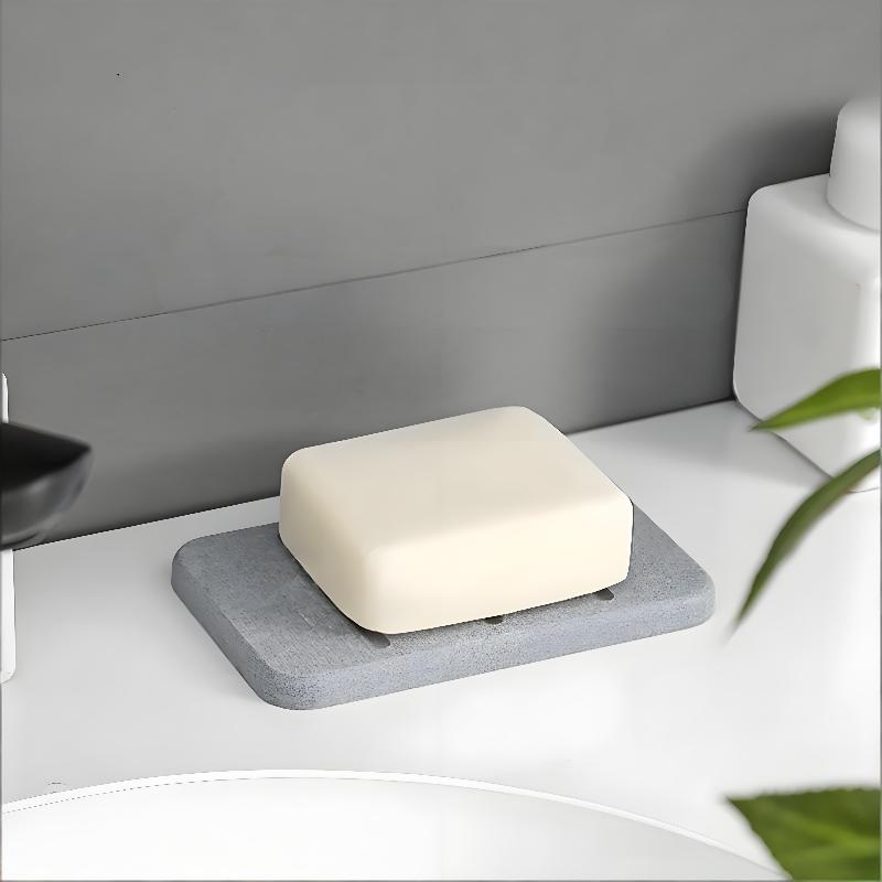 Diatomaceous Earth Soap Dish Quick Dry Bathroom Countertop Mat Super Water Absorbent Tray EcoFriendly for Sink Shower Bath