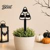 Witch Hat Flower Pot Decor 5Pcs Halloween Planter Stakes, Acrylic Garden Sign for Outdoor Yard Lawn Backyard, Unique Gifts Gardeners Ghost House Black