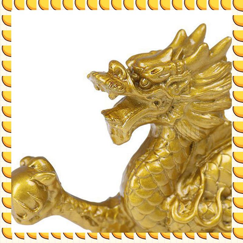 

BAAU 5X Chinese Zodiac Golden Dragon Statue Animal Decoration Home Decoration