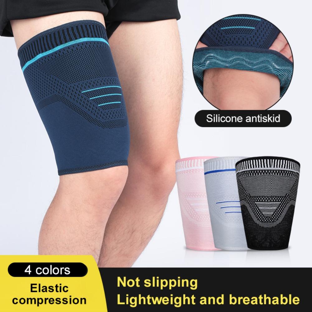 1pcs Legwarmers Women Men Soft Breathable Anti-sweat Anti-slip Compression Thigh Protector Upper Leg Sleeve Cover Sportswear Accessories