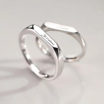 Real  Sterling Silver Mobius Strip Round Rings for Lovers' Classic Adjustable Fine  Valentine's Day Accessories