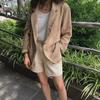 Women's Casual One Button Cotton Linen Blazer Long Sleeve Suit Coat Casual OL Work Blazer Jacket for Spring Summer