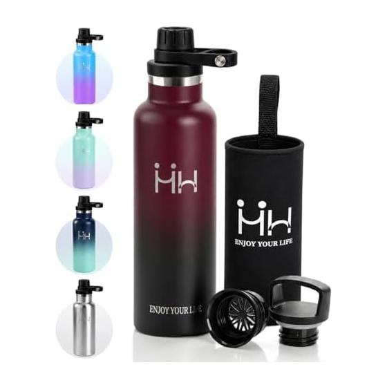 Бутылка для воды HoneyHolly, 750 мл, с холодной изоляцией, из нержавеющей стали, с вакуумной изоляцией, термобутылка, с широким горлышком, для питья напрямую, легкая для