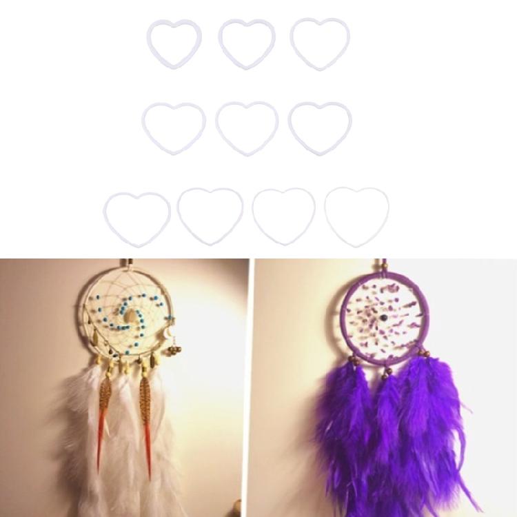 Liebes Herzförmige Fängerringe Kunststoff Traumfängerringe für Valentinstag Hochzeit DIY Bastelarbeiten Wandbehang Dekorationen