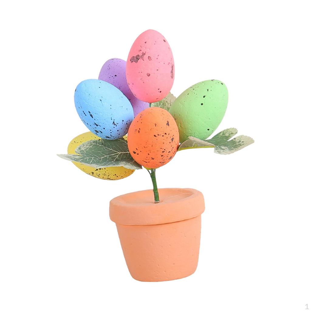 Easter Decoration Egg ,Foam Vase Desktop Ornament ,Artificial Flower Bouquet for Table