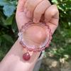 Natural White Quartz Crystal Bracelet With Pendant Handmade Minimalist Single Strand Women Friendship Gift