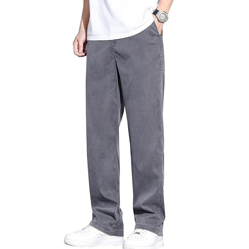 

[Rakityo] long pants men s pants spring summer slacks cool wide tapered pants Relaxing easy pants nimble bottoms lounge pants big size fashionable