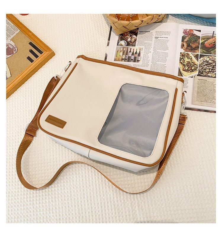 Cute Cartoon Transparent Bag Academy Style Girl Y2K Ita Bag With Large Capacity Single Shoulder Harajuku Crossbody Bag