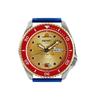 Seiko Reloj SEIKO5 Movimiento Mecánico Correa de Cuero Relojes para Hombre Esfera Roja SRPF60K1
