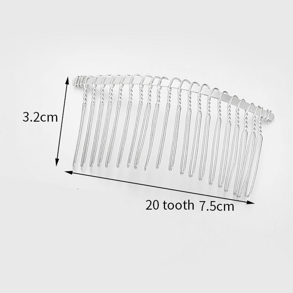 10pcs 12/15/20mm Silver Color Teeth Hair Comb Hairpin for Jewelry Making Bridal Hair Combs DIY Wedding Accessories