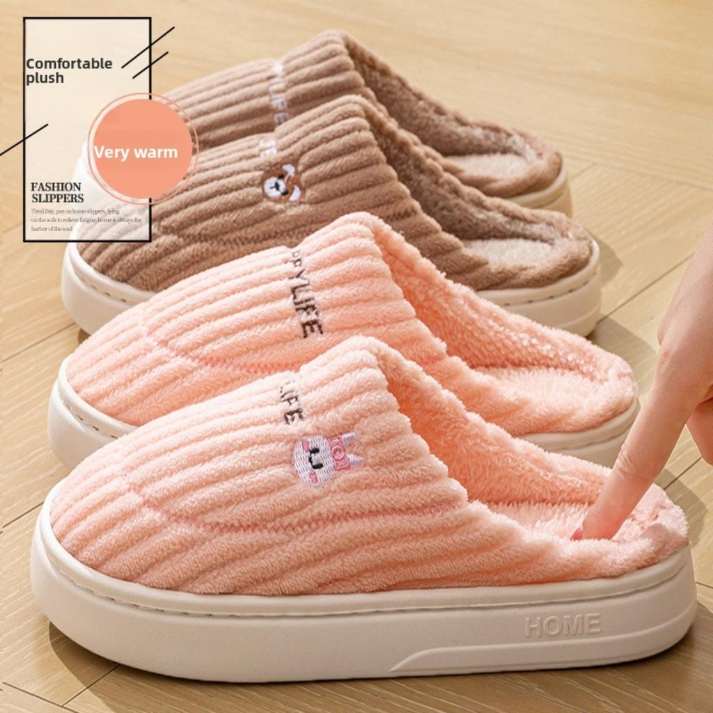 Cotton Slippers for Women In Spring, Autumn, Winter, Home Use, Indoor Non Slip Shoes, Thick Soled Home Warmth, Couple, Men