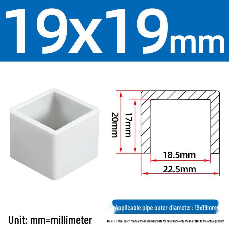 Silicone Anti-slip Chair Leg Cap - Heat Resistant, Square Rubber Sleeve for Steel Pipe with Protective Electroplated Finish