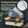 Bird Feeding Tray with Removable Suction Cup Sliding Design Transparent Acrylic Hanging Feeder for Garden Courtyard Wall Feeder